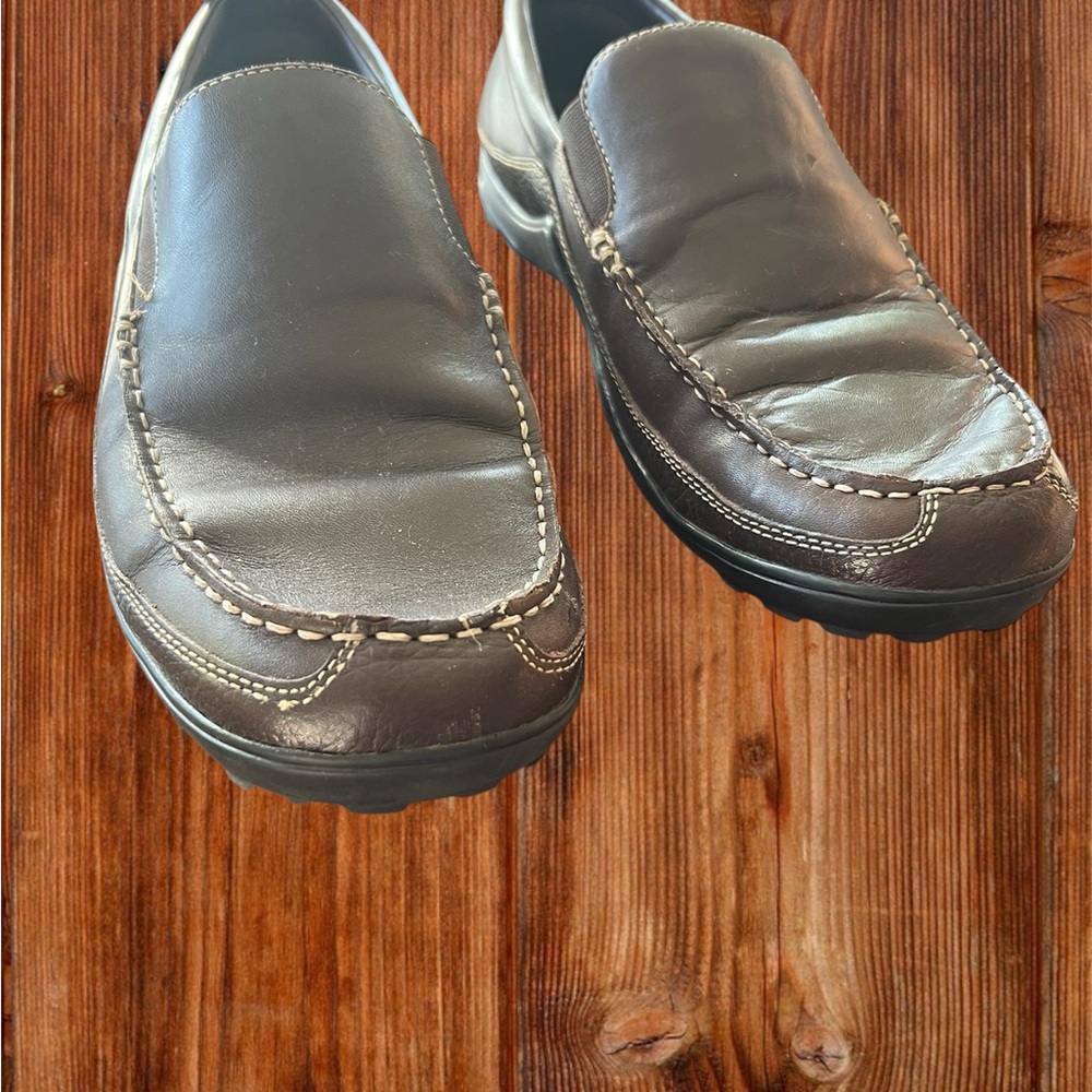 Cole Haan Dark Brown Leather Slip-On Loafers